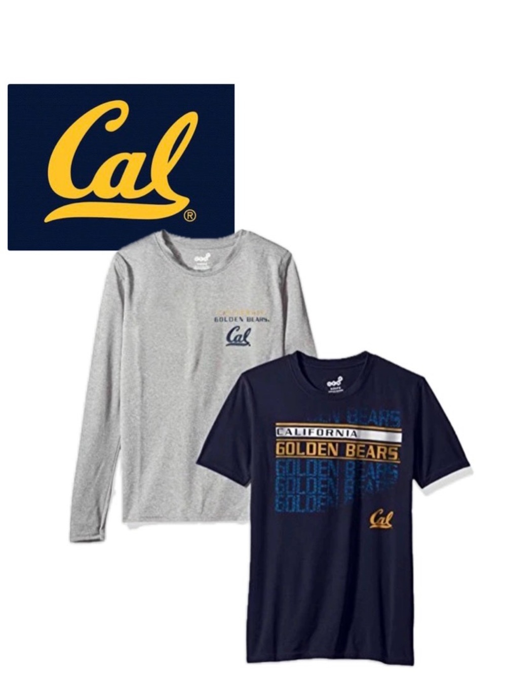 NWT Lot of 2x [Gen2] California Golden Bears Cal NCAA Shirts Pack Youth L 14/16